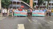মেহেরপুরে ফসলি জমিতে বিজিবির ব্যাটালিয়ন স্থাপন বন্ধের দাবিতে মানববন্ধন