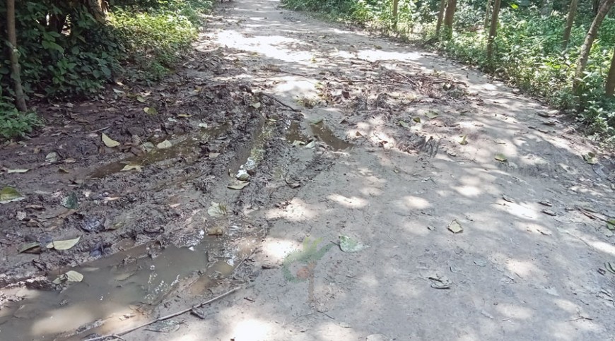 রাস্তা থেকে তুলে নেওয়া হয়েছে ইট, এখনও শুরু হয়নি কাজ